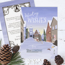 Nostalgische Business Logo Lichtblauw Kerstmis