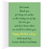 Nostalgische  Camper Trailer Moederdag Kaart (Binnen (Rechts))