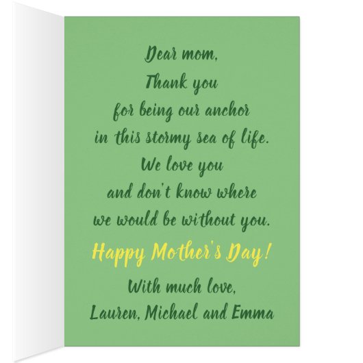 Nostalgische  Camper Trailer Moederdag Kaart (Binnen (Rechts))