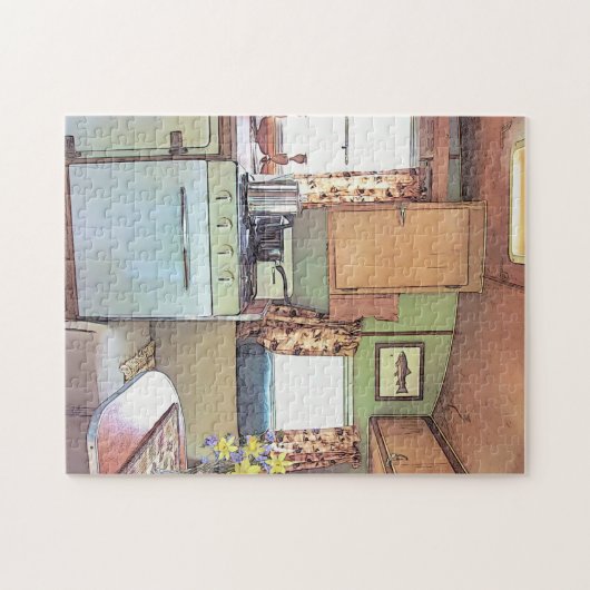 Nostalgische  Camper Travel Kitchen Legpuzzel (Horizontaal)