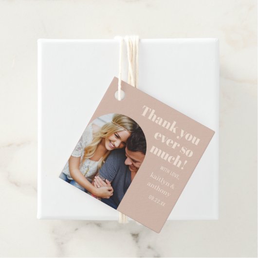 Nostalgische Charm Retro Trouwfoto Bedankjes Labels (In situ)