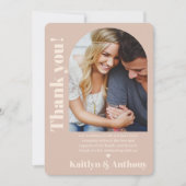 Nostalgische Charm Retro Trouwfoto Bedankkaart (Voorkant)