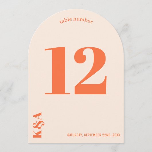 Nostalgische Charm Retro Trouwtafel Nummer Kaart (Voorkant)