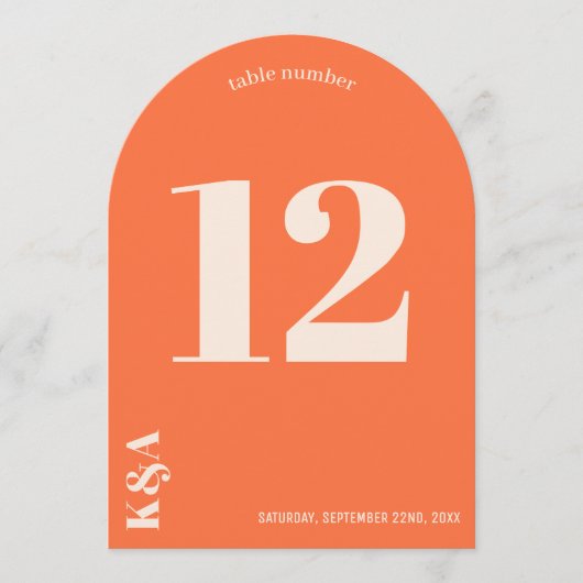 Nostalgische Charm Retro Trouwtafel Nummer Kaart (Voorkant)