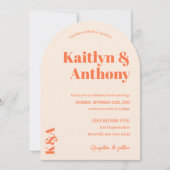 Nostalgische charme retro bruiloft kaart (Voorkant)