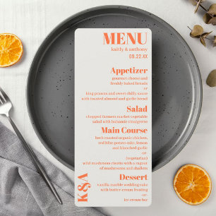 Nostalgische charme retro bruiloft menu
