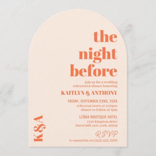 Nostalgische charme Retro bruiloft repetitie diner Kaart (Voorkant)