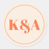 Nostalgische charme retro bruiloft ronde sticker (Voorkant)