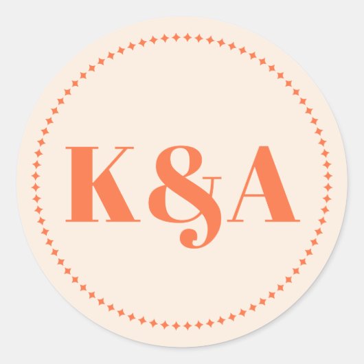 Nostalgische charme retro bruiloft ronde sticker (Voorkant)