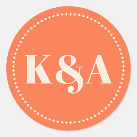 Nostalgische charme retro bruiloft ronde sticker (Voorkant)