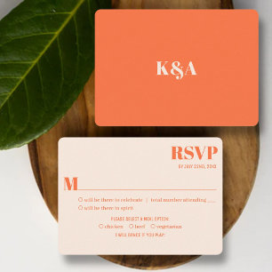 Nostalgische charme retro bruiloft RSVP kaartje