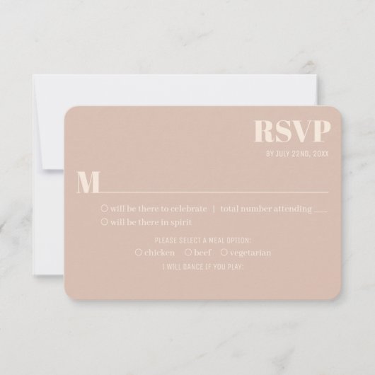 Nostalgische charme retro bruiloft RSVP kaartje (Voorkant)