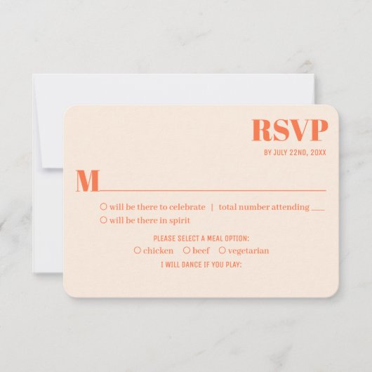 Nostalgische charme retro bruiloft RSVP kaartje (Voorkant)