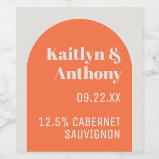 Nostalgische charme retro bruiloft wijn etiket (Enkel label)