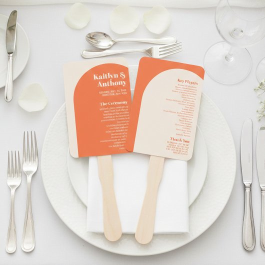 Nostalgische charme retro huwelijksprogramma handwaaier