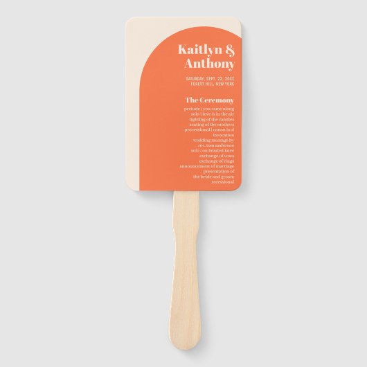 Nostalgische charme retro huwelijksprogramma handwaaier (Voorkant)