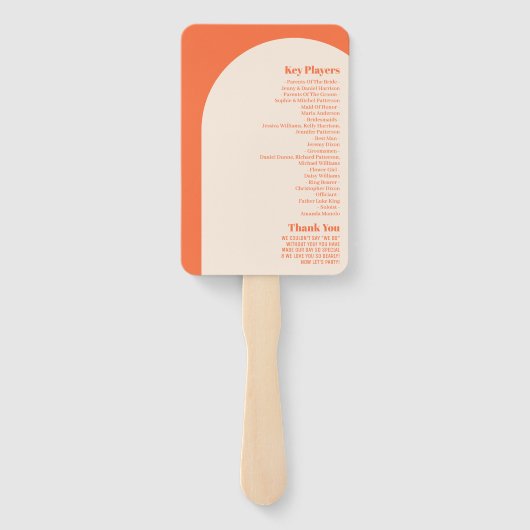 Nostalgische charme retro huwelijksprogramma handwaaier (Achterkant)