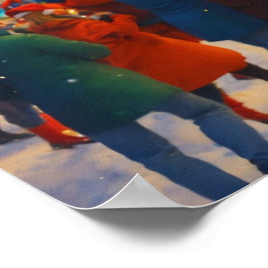 "Nostalgische charme: vintage kerstkunst Poster (Hoek)