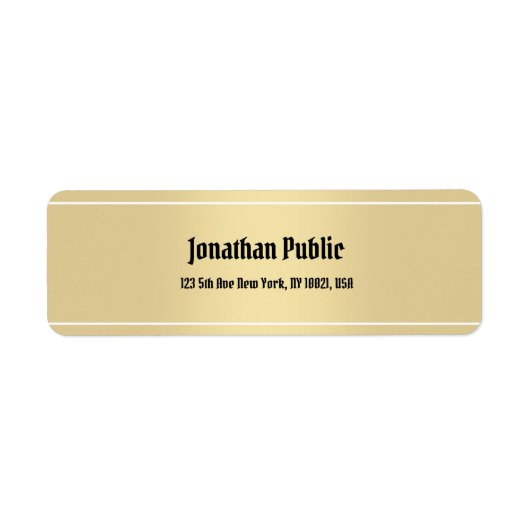 Nostalgische Classic Calligraphy Text Gold Sjabloo Etiket (Voorkant)