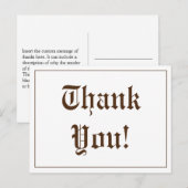 Nostalgische "Dank je wel!" briefkaart (Voorkant / Achterkant)