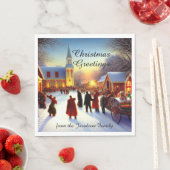 Nostalgische dorpskerk Bezoek kerstcadeautjes Servet (Insitu)