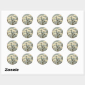 Nostalgische duizendblad botanisch ronde sticker (Vel)