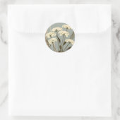 Nostalgische duizendblad botanisch ronde sticker (Tas)