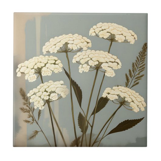 Nostalgische duizendblad botanisch tegeltje (Voorkant)