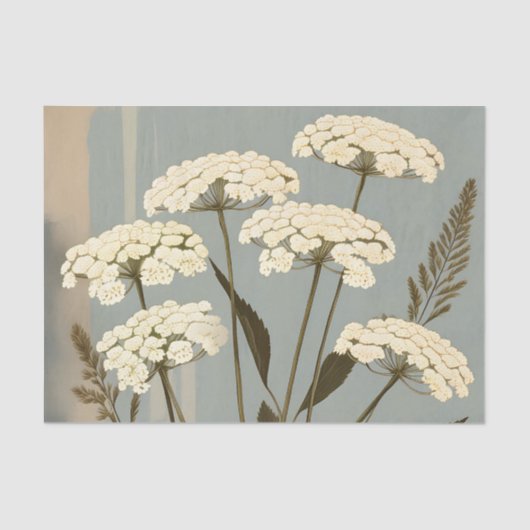 Nostalgische duizendblad botanisch tissuepapier (Voorkant)
