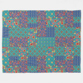  Nostalgische Faux Patchwork Fleece Blanket Deken (Voorkant (Horizontaal))