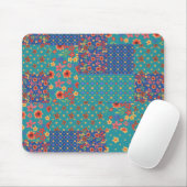 Nostalgische Faux Patchwork Patronen Mousepad Muismat (Met muis)
