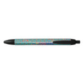 Nostalgische Faux Patchwork Patroon Zwarte Trim Pe Inkt Pen (Achterkant)