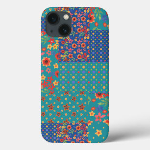 Nostalgische Faux Patchwork Samsung Galaxy Note Ho iPhone 13 Hoesje