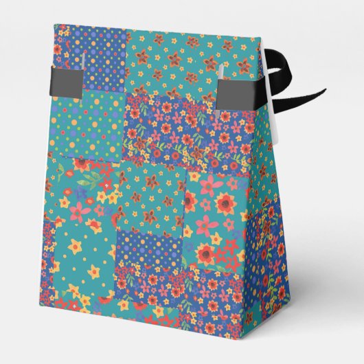  Nostalgische Faux Patchwork Tent Favor Box Bedankdoosjes (Achterkant)