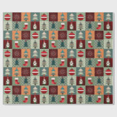 Nostalgische  feestdag cadeaupapier (Vlak)