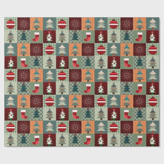 Nostalgische  feestdag cadeaupapier (Vlak)