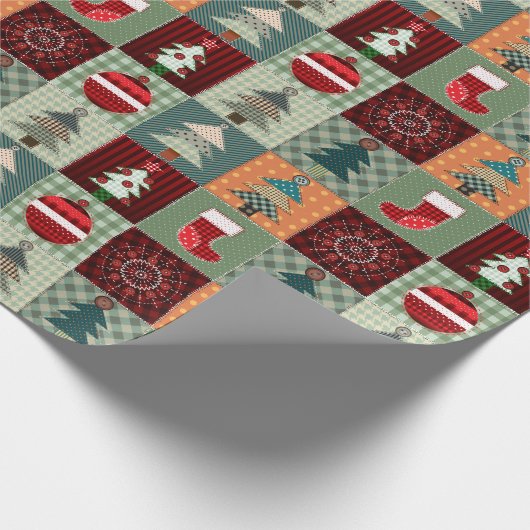 Nostalgische  feestdag cadeaupapier (Hoek)