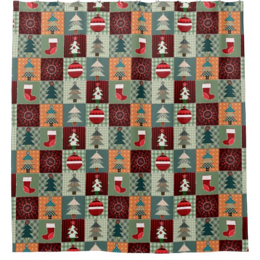 Nostalgische  feestdag douchegordijn (Voorkant)