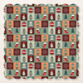 Nostalgische feestdag kartonnen onderzetters (Voorkant)