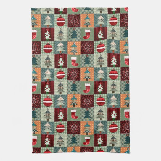 Nostalgische feestdag theedoek (Verticaal)