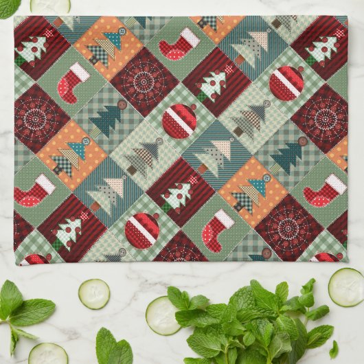 Nostalgische  feestdag theedoek (Gevouwen)