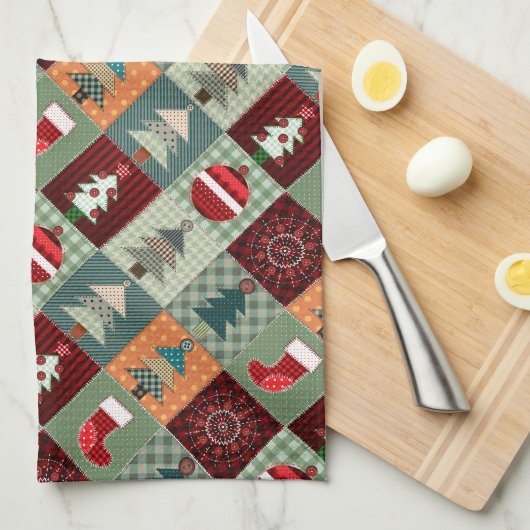 Nostalgische  feestdag theedoek (Quarter Fold)