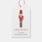 Nostalgische Feestdagen Rood Witte Notenkraker Cadeaulabel (Voorkant)