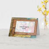 Nostalgische Fietsthema Foto Kaart (Gele Bloem)