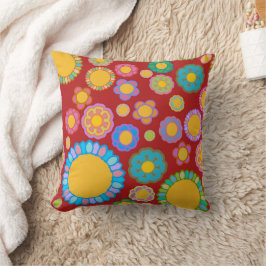 Nostalgische flora rood kussen