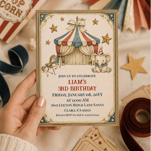Nostalgische Franse Carnaval Vintage Circus Verjaa Kaart