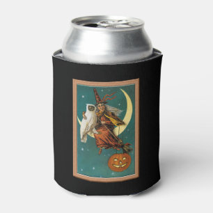 Nostalgische Gelukkige Halloween Heks & Uil Blikjeskoeler