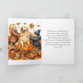  Nostalgische Gelukkige Herfst Familie  Feestdagen Kaart (Binnen)