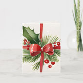 Nostalgische  Gift Waterverf Foto Kerst Kaart (Voorkant)