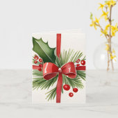 Nostalgische Gift Waterverf Foto Kerst Kaart (Gele Bloem)